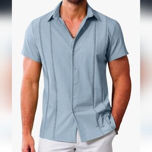 Men's Casual Button Down Shirt By LETSEE Relaxed Fit